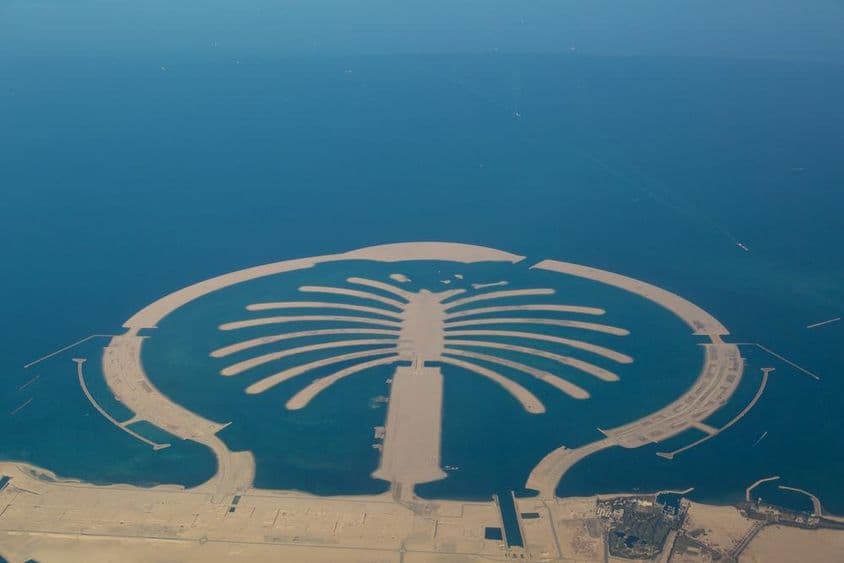 Dubai Palm Jebel Ali mesterséges sziget.