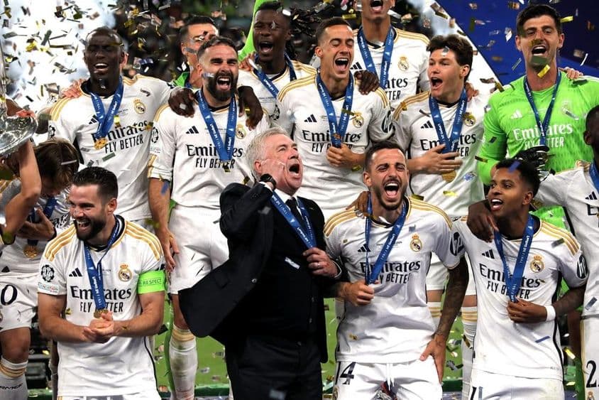 Real Madrid nyertes mérkőzés után ünneppel.