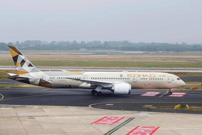 Etihad Airways Boeing 787 gépe.