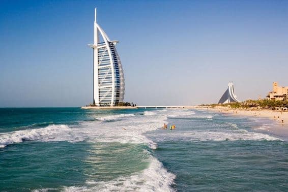 Burj Al Arab’s a tenger felől nézve.