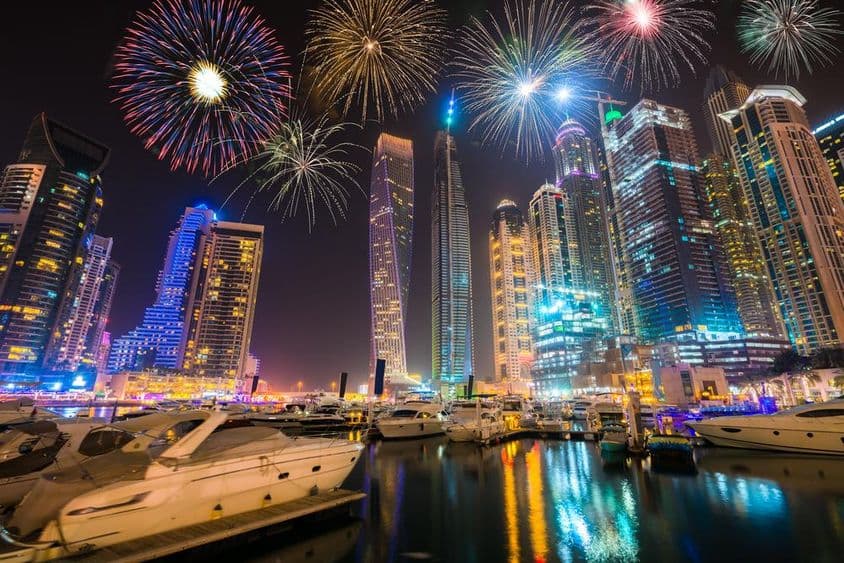 Dubai tűzijáték marinán.