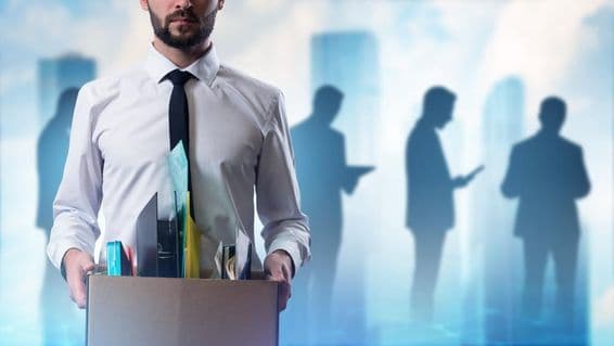 Munkába álló férfi emberek sziluettjei mellett.