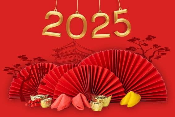 Kínai újév, hagyományos kínai dekorációval.