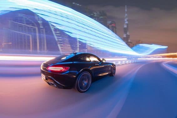 Az Audi R8-as autó hátuljának ábrázolása.