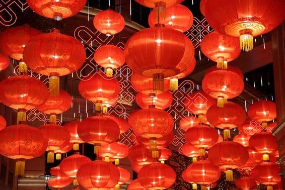 Ünnepi lámpák a kínai újév ünneplésére.