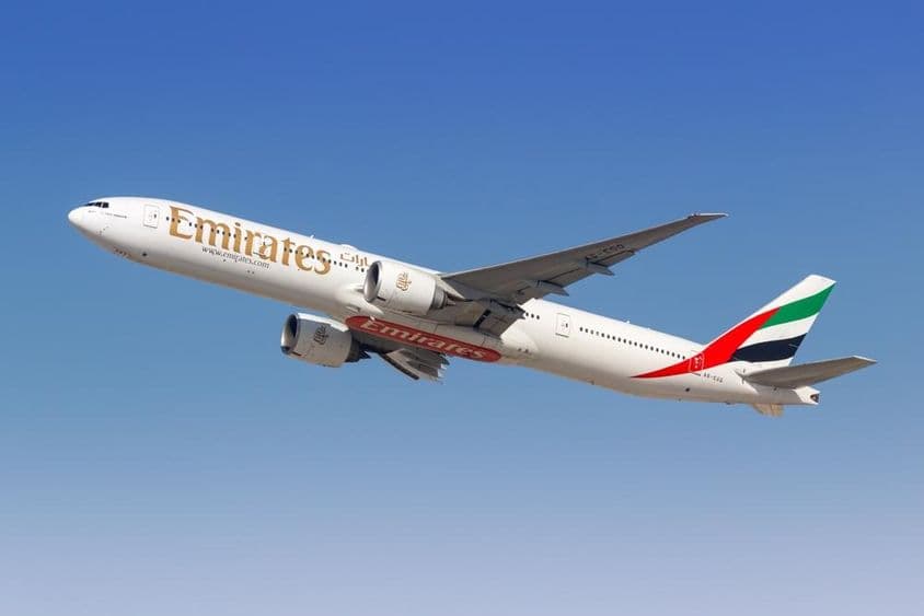 Emirates Boeing 777-300ER repülőgép a Dubai járata.