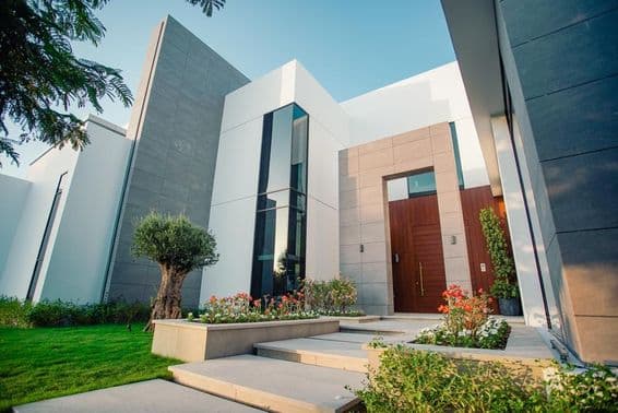 Dubai Villa, kültéri Design, medencés füves otthon.