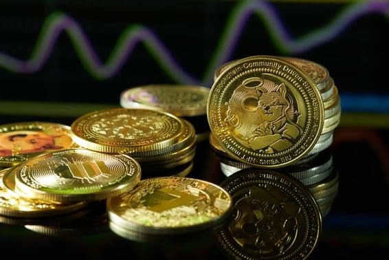 A Shiba token kriptovaluta egy kereskedési diagrammal jelenik meg.