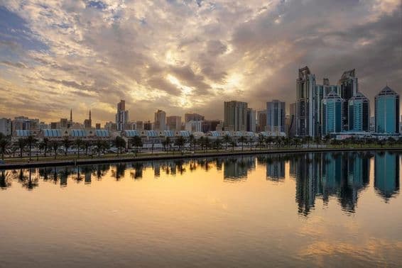 A Sharjah Central Souqs ikonikus épülete.