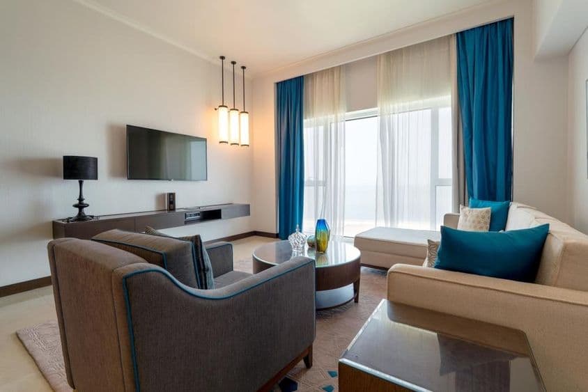 UAE, Abu Dhabi, 1Modern Nappali Szoba Belseje.