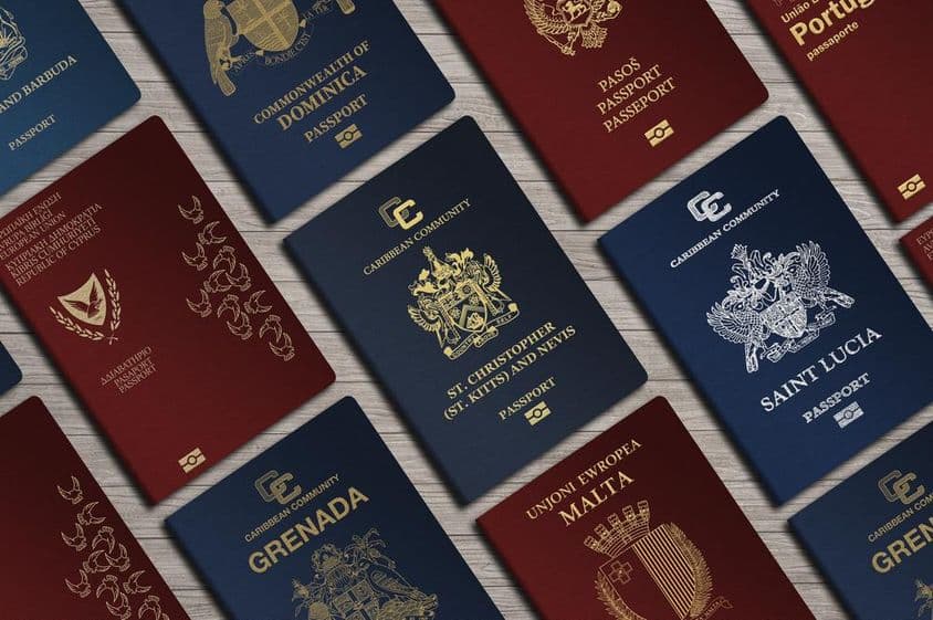 Útlevelek Málta, Kitts és Nevis, Portugália, Ciprus, Dominika, Montenegró, Saint Lucia, Grenada.