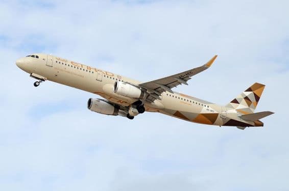 Airbus A321-231 - Etihad Airways felszállás a Ben Gurion repülőtérről.
