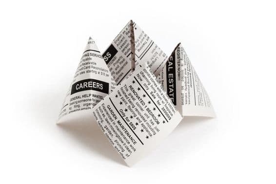 Hamis újság hírdetés.