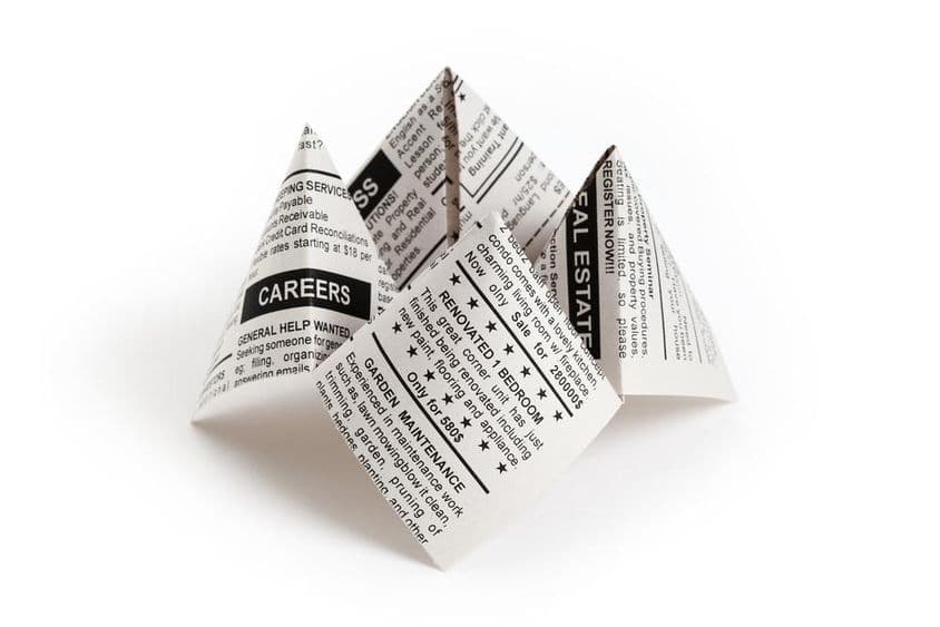 Hamis újság hírdetés.