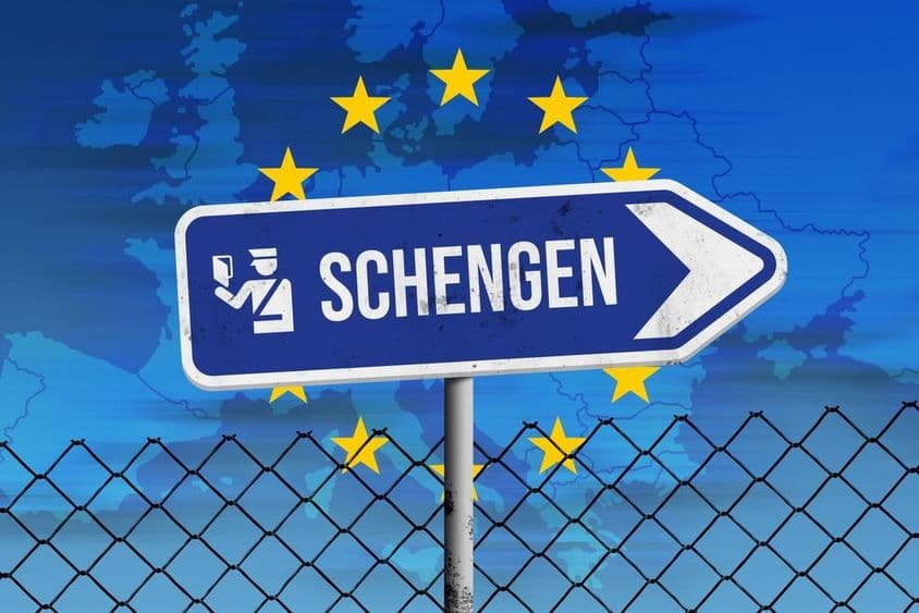 Schengeni jelzés és Európa Térkép.