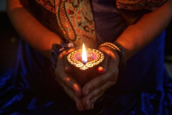 Diwali, Deepavali Hindu Fesztivál, fények ünnepe.