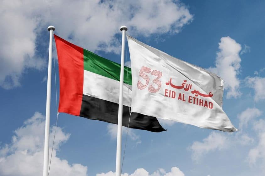 Egyesült Arab Emírségek nemzeti ünnepe és az Egyesült Arab Emírségek zászlaja.