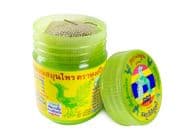 Hong Thai gyógynövény-inhalátorból készült zöld tégely.