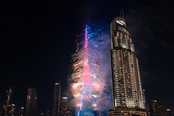 Burj Khalifa tűzijátéka 2023. december 31.