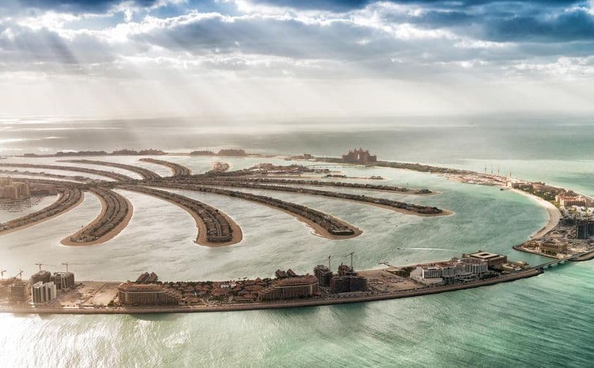 Dubai Palm Jumeirah sziget, Egyesült Arab Emírségek.