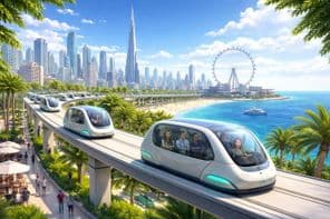 Glydways kapszulák Dubai tengerpartján.