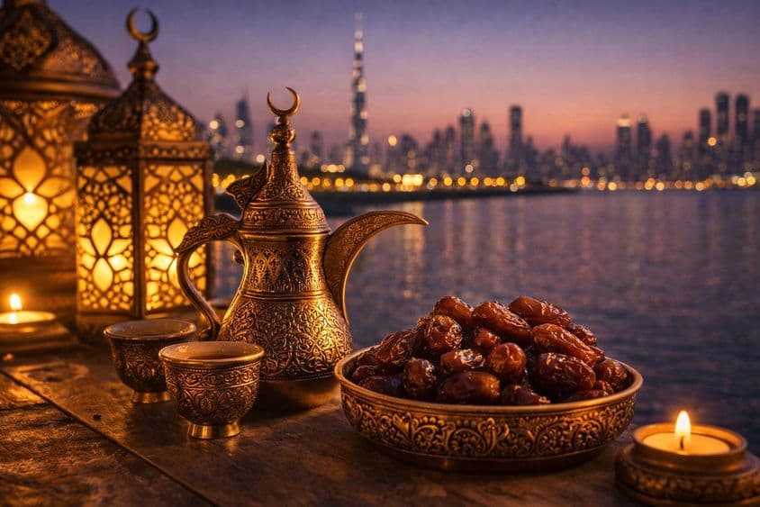 Ramadan fényei dubai partján.