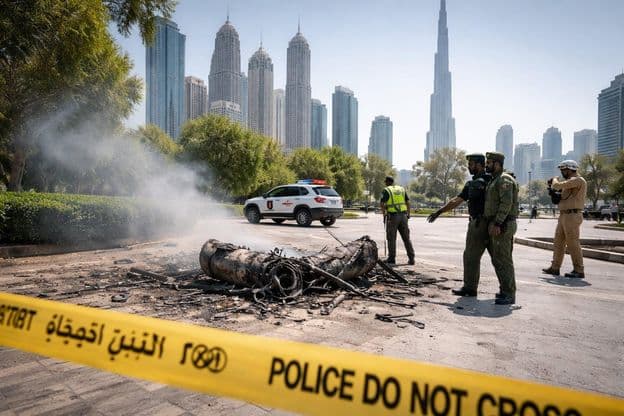 Lehullott törmelék biztonsági figyelmeztetés