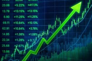 Emelkedő tőzsdei grafikon trend