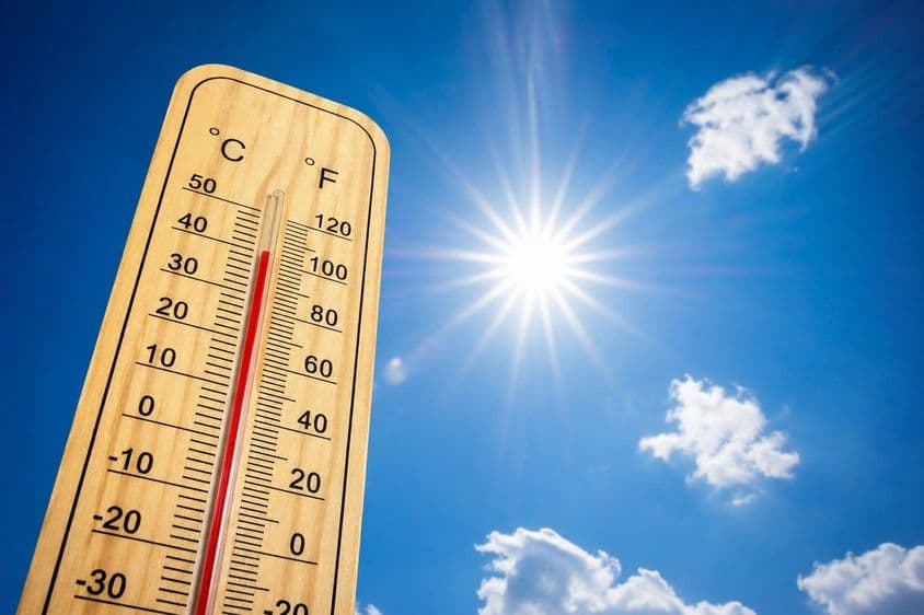 Extrém hőség hőmérővel