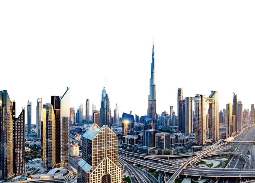 Dubai látképe Burj Khalifa
