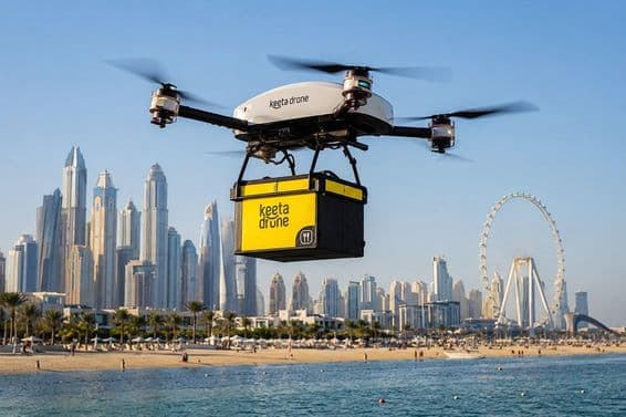 Drónos kiszállítás Dubai partján