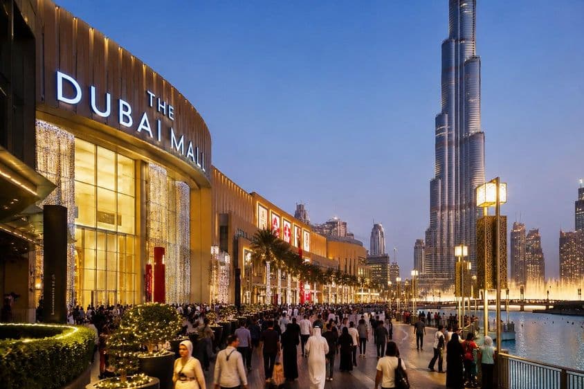 Dubai Mall ünnepi tömeg