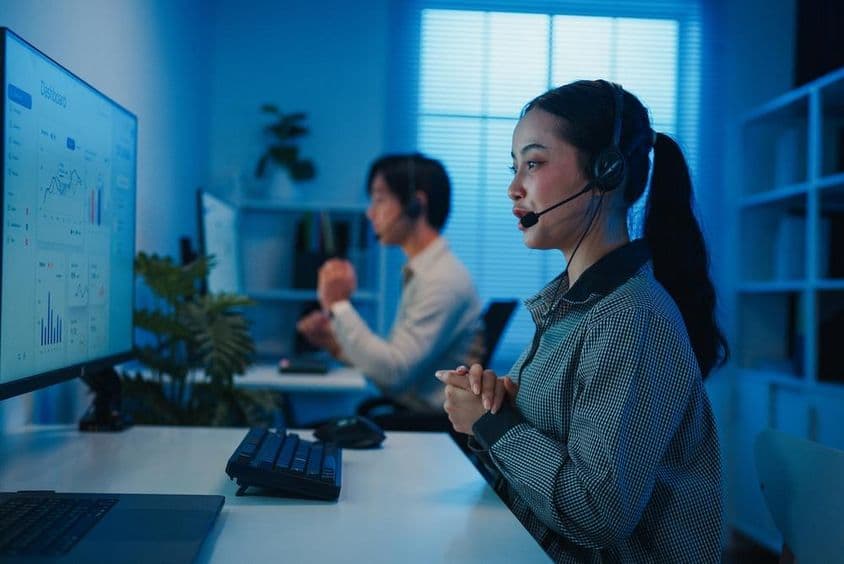 A z Ázsia fiatal call center csapata